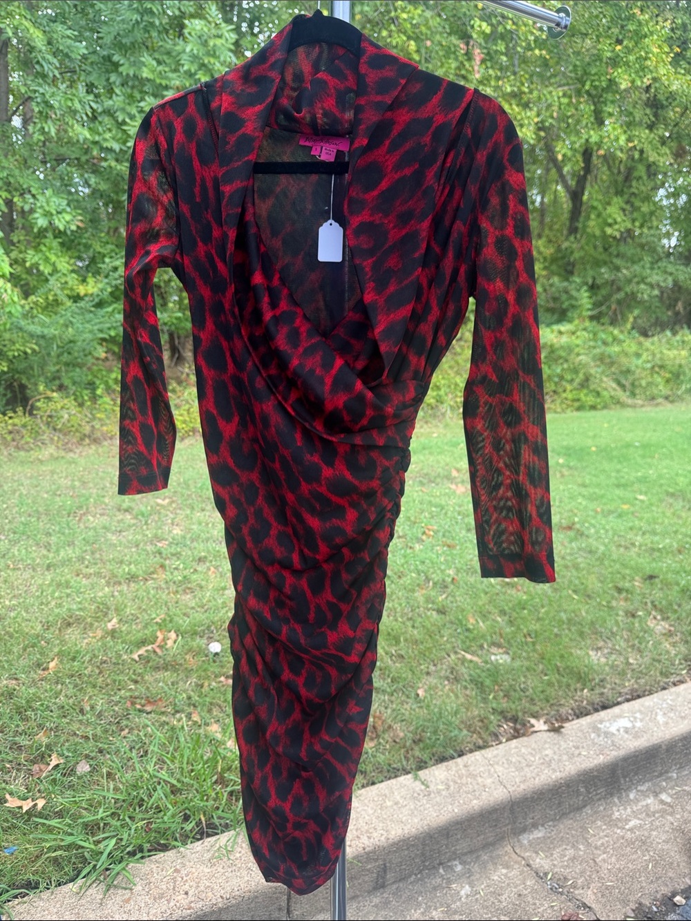 Red & Black Animal Print Women's Dress by Betsey Johnson